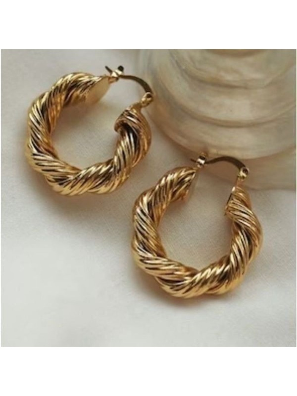 New! Gold Filled Thick Hoop Earrings
